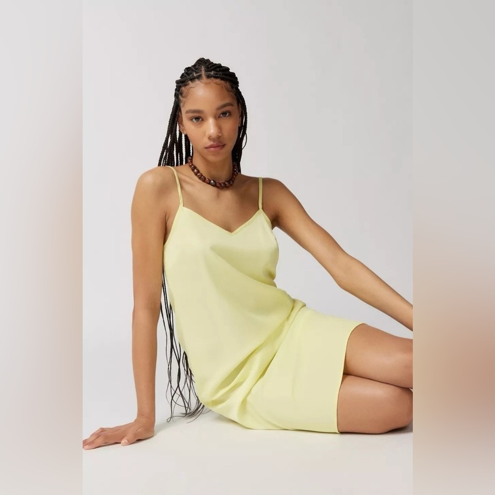 Urban Outfitters Pastel Yellow Mirage Midi Dress